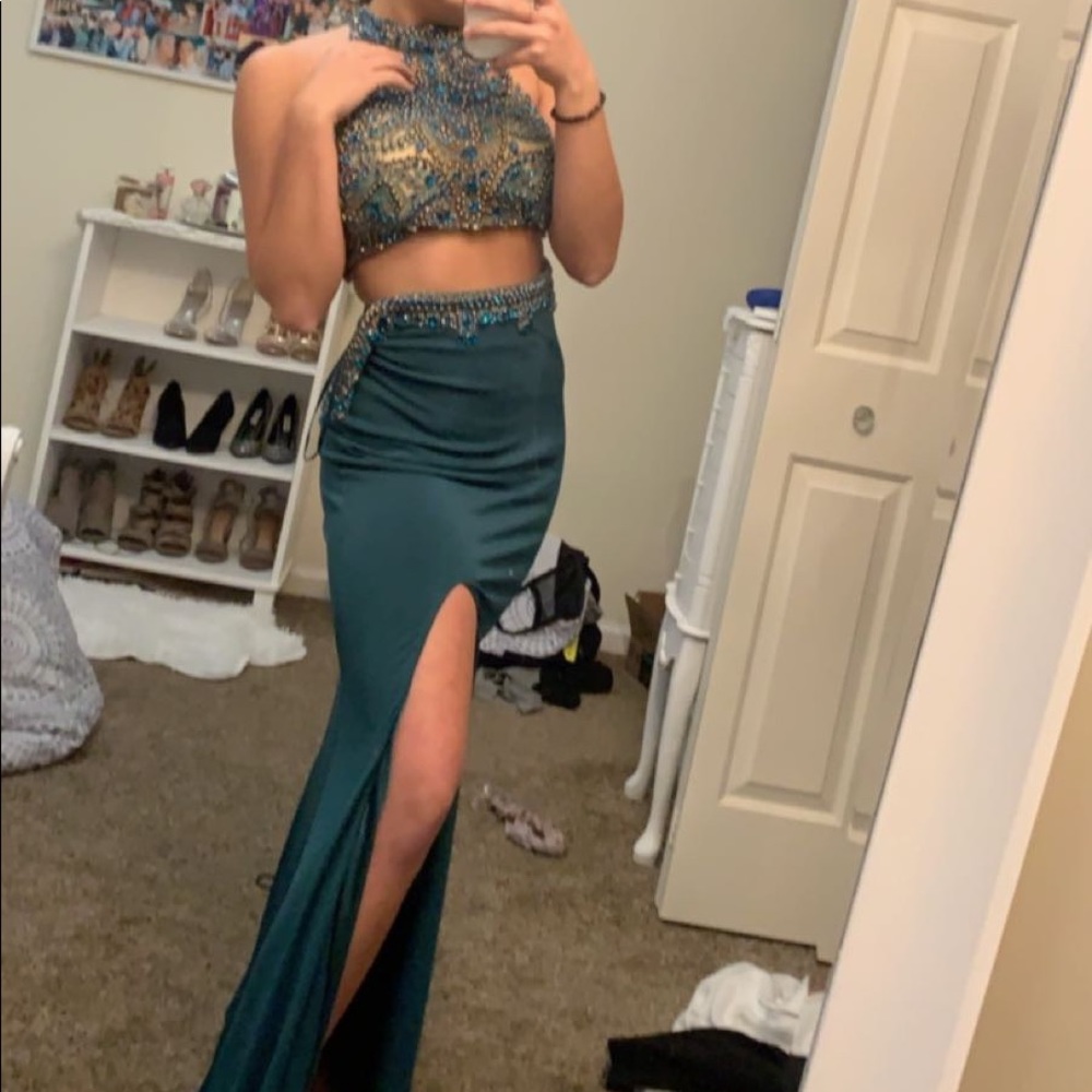 Jovani Prom Two Piece Beaded Dress